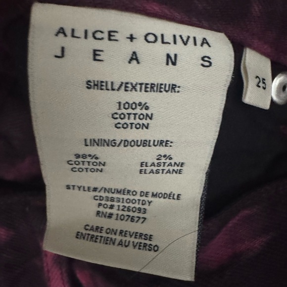 Alice + Olivia GENEVIEVE TIE DYE BAGGY JEAN Size 25 - Picture 5 of 6